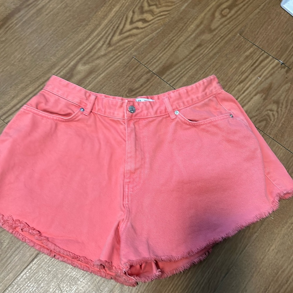 Primark Coral Denim Cut Off Shorts